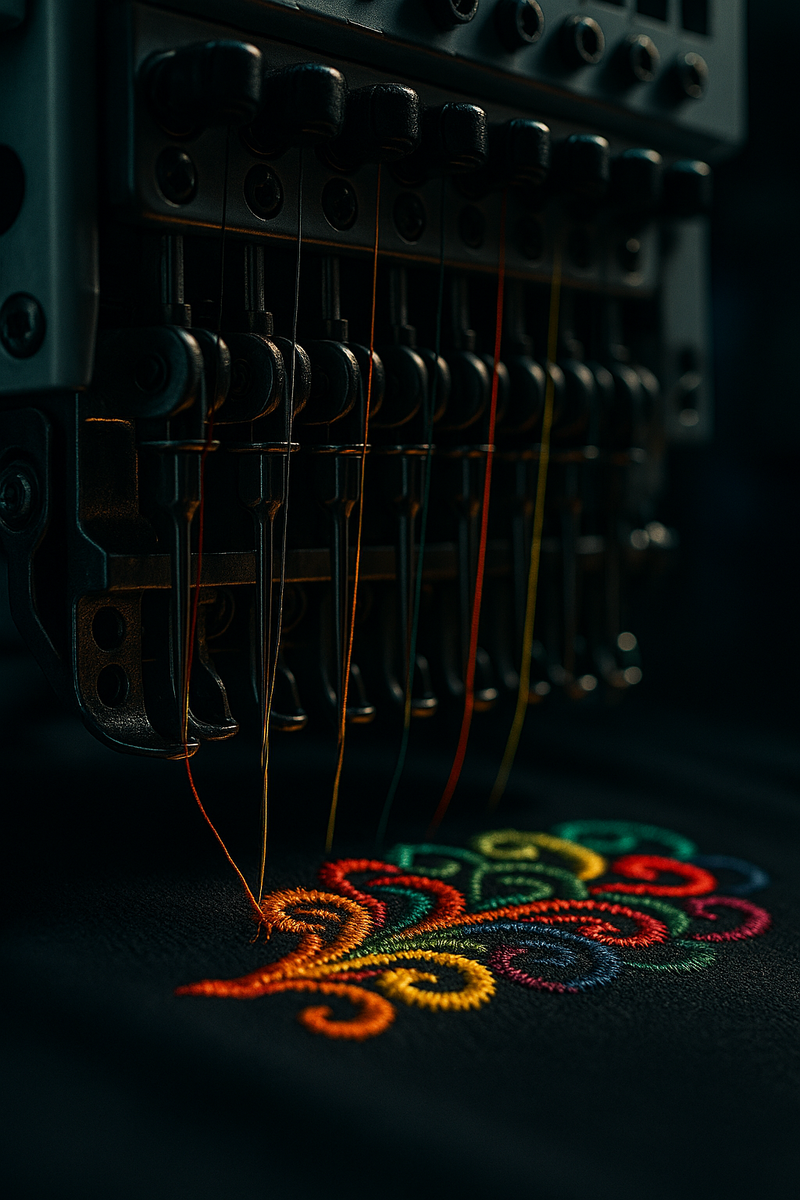 Embroidery in progress